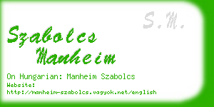 szabolcs manheim business card